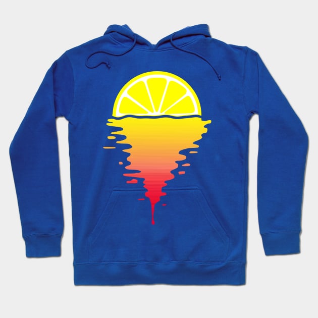 Cool Lime 80s Sunset Hoodie by Nerd_art